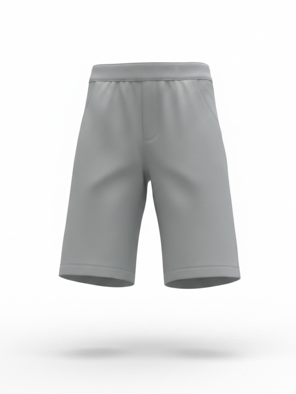 Gray Bermuda Shorts with Smooth Elastic Waistband